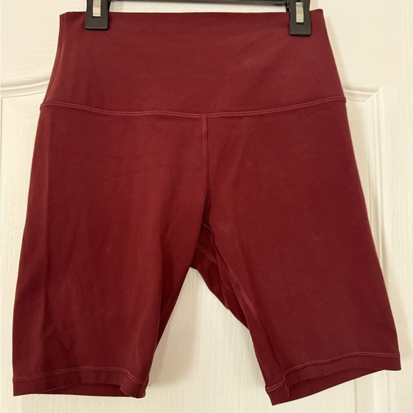 lululemon athletica Pants - Maroon size 6 Lululemon biker shorts. 6 inch inseam.